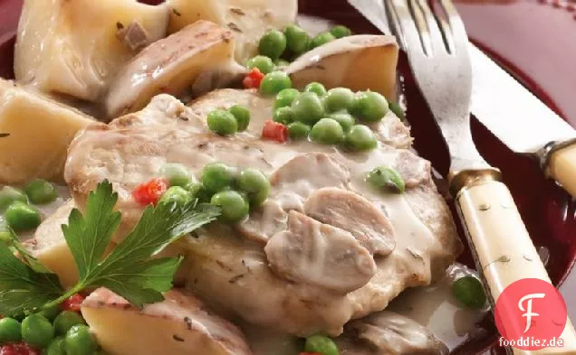 Slow-Cooker Schweinekotelett Abendessen