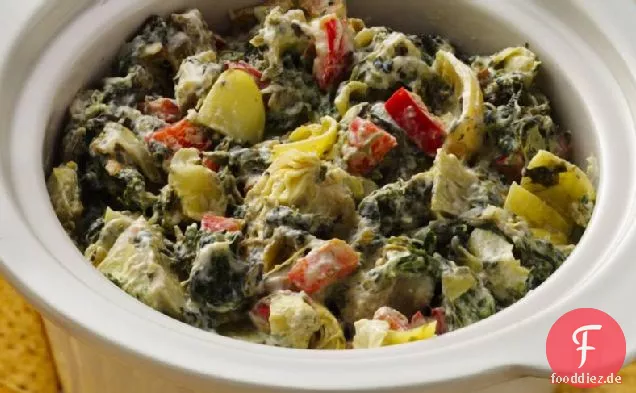 Slow-Cooker Südwest Artischocke und Spinat Dip