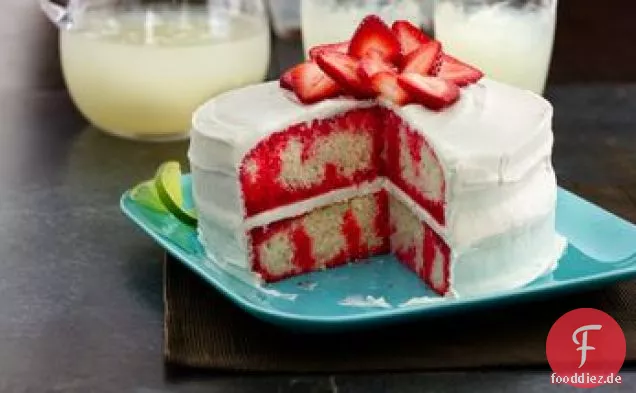 Erdbeeren und Sahne Poke Kuchen
