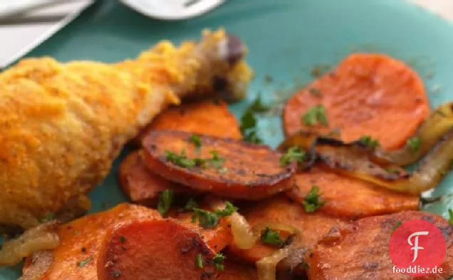 Karamellisierte Zwiebel-Süßkartoffel-Pfanne