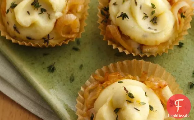 Mini Karamellisierte Zwiebel Kartoffel Kuchen