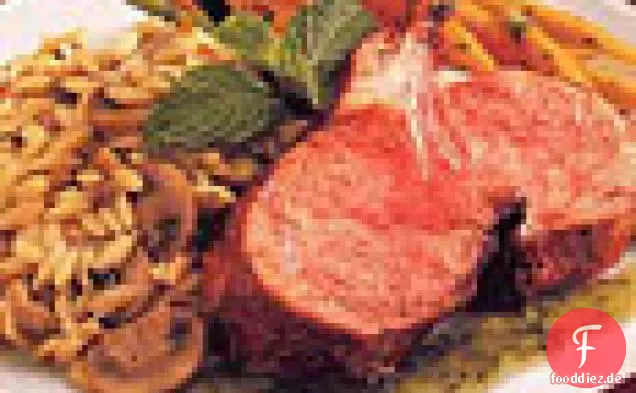 Lammrücken mit Chutney-Minze-Glasur
