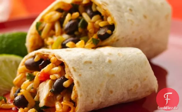 Hähnchen-und Schwarze Bohnen Burritos