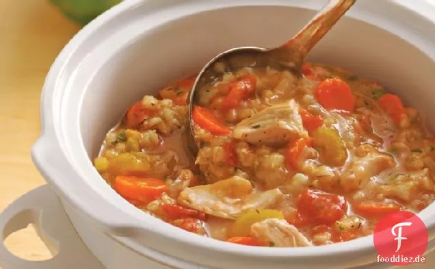 Slow-Cooker Huhn-Gerste Eintopf