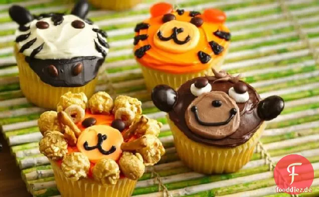 Dschungel-Tier-Cupcakes