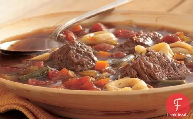 Slow-Cooker-Rindfleisch-Tortellini-Suppe