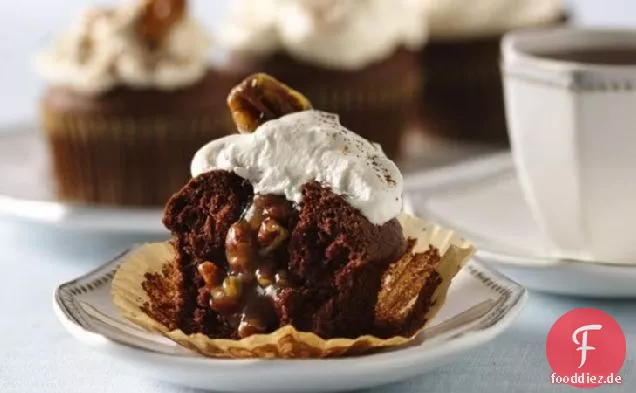 Pecan Pie Gefüllte Schokoladen Cupcakes