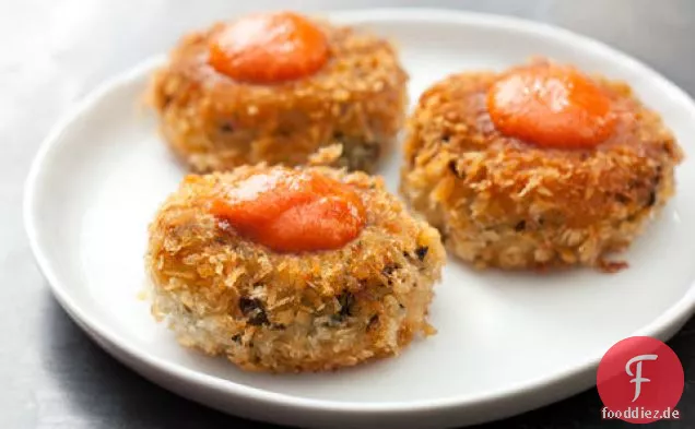 Mini Grünkohl und Ziegenkäse Risotto-Kuchen