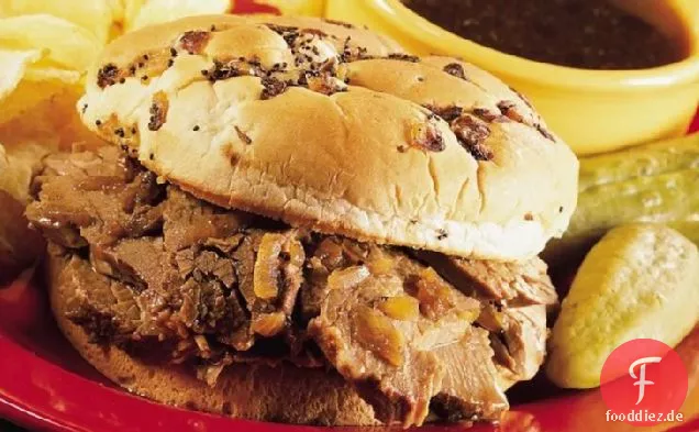 Slow-Cooker Hot Beef Sandwiches Au Jus