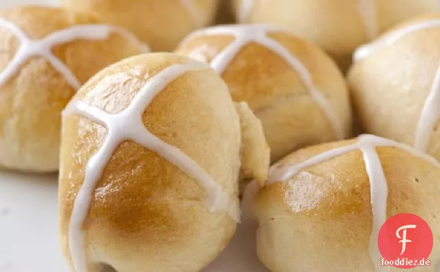 Zitrone und Ingwer Hot Cross Brötchen