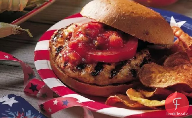 Gegrillte Käse-gefüllte Truthahn Burger