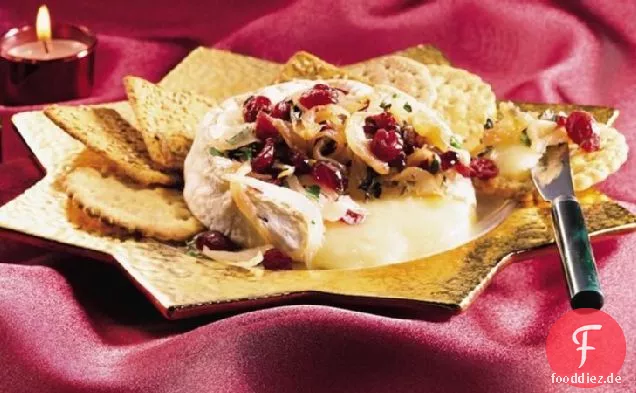 Camembert mit Cranberry Karamellisierten Zwiebeln