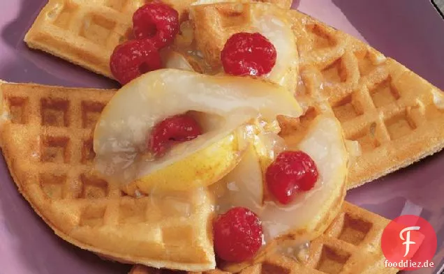 Waffeln mit Birnen und Ingwer