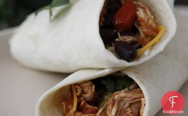 Slow-Cooker mexikanische Hühnchen Burritos