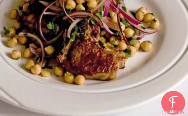 Zitronenlamm mit warmem Kichererbsen-Petersiliensalat