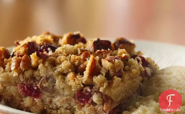 Einfache Apfel-Cranberry-Dessert Quadrate