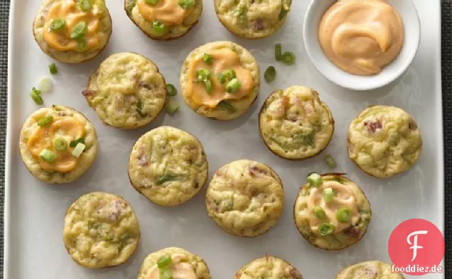 Cheesy Brokkoli Puffs mit Sriracha Mayonnaise