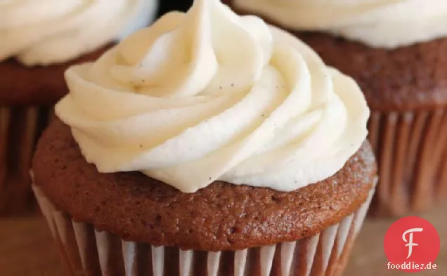 Schokolade Stout Cupcakes mit Vanilleschote Zuckerguss