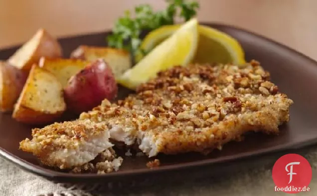 Pekannuss-verkrustete Fischfilets