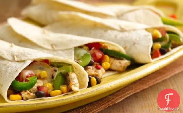 Südwestliche Huhn Fajita Wraps