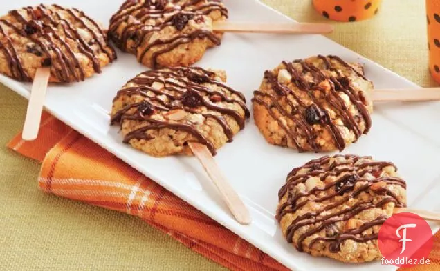 Schokolade Hafer Kirsche Cookie Pops