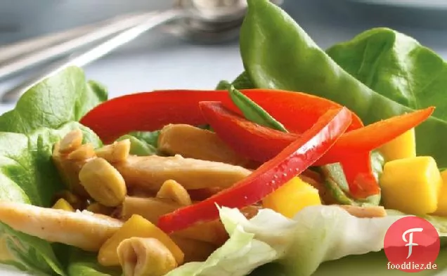 Mit Hühnchen gefüllte Salatwickel