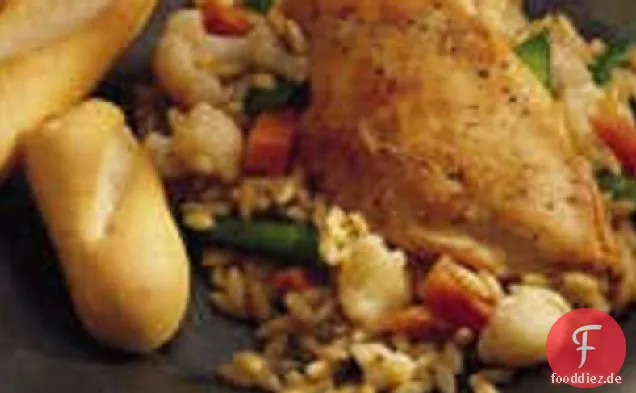 Caesar Huhn mit Orzo
