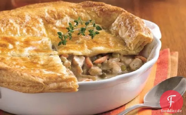 Chicken Pot Pie mit Blätterteig-Kruste