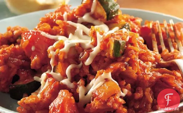 Zucchini und Tomaten-Pfanne-Abendessen
