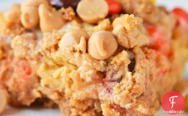 Ooey Klebrige Erdnussbutter Bars