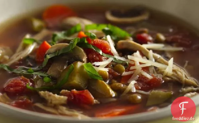 Slow-Cooker italienische Hühnchen-Linsen-Suppe