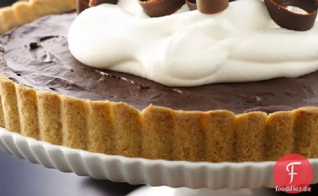 Fudgy dunkle Schokoladentarte (weißes Vollkornmehl)