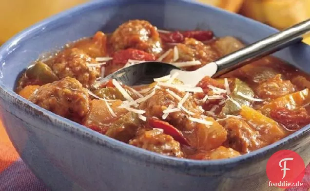 Slow-Cooker Einfache Italienische Fleischbällchen Eintopf