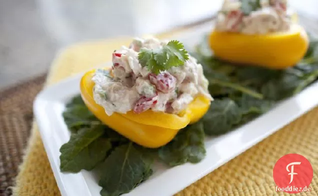 Ananas Hühnersalat gefüllte Paprika