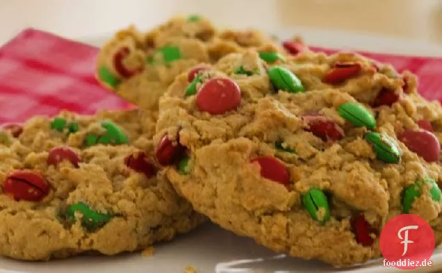 Schokolade-Erdnussbutter-Hafer Weihnachtsplätzchen