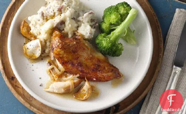 Slow-Cooker Zwanzig-Knoblauch Huhn Abendessen