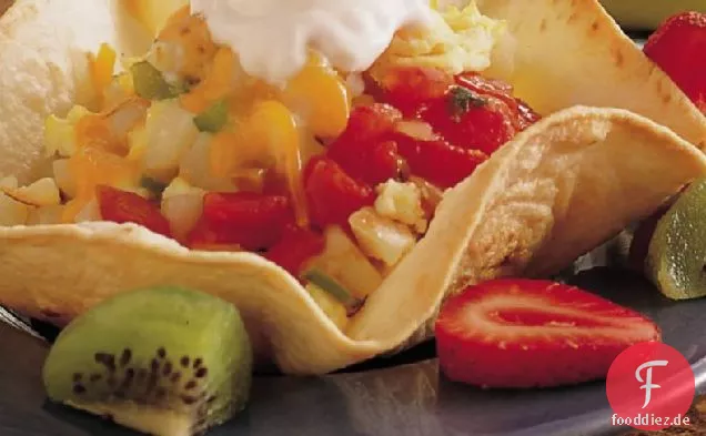Landeier in Tortilla Tassen