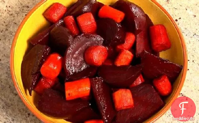 Honig-Balsamico glasierte geröstete Rüben & Karotten