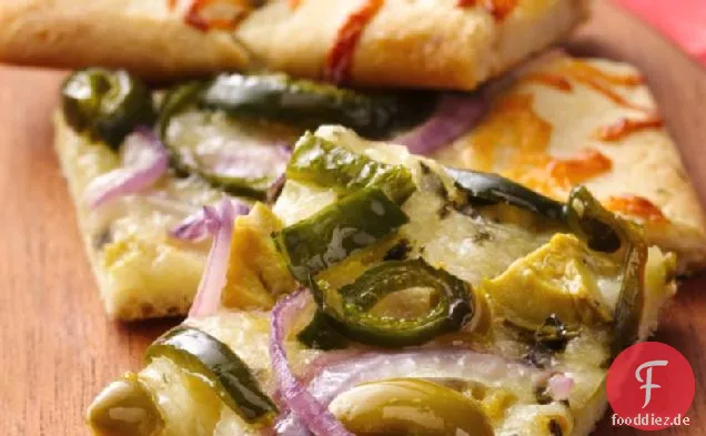 Chile und Oliven-Pizza-Snacks