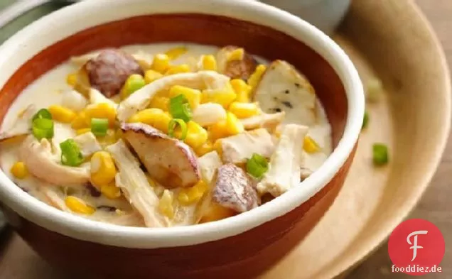 Cremige Southwest Huhn und Mais Chowder