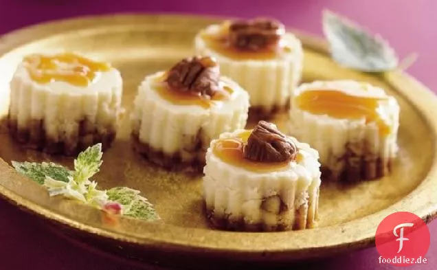 Karamell Pecan Käsekuchen Bites