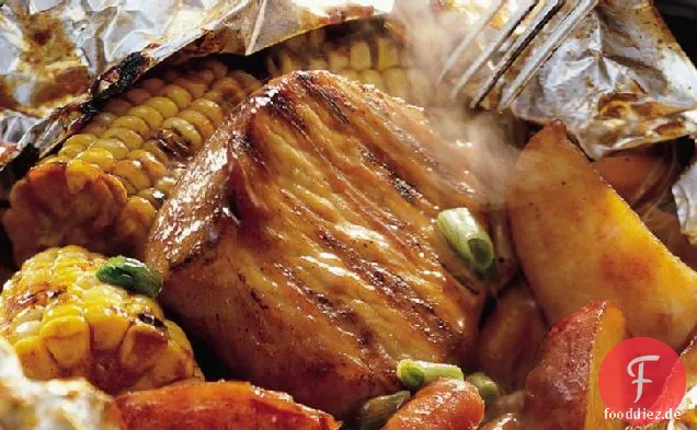 Gegrillte Honig BBQ Schweinefleisch Packs
