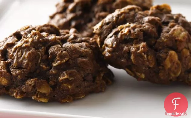 Doppel-Schokolade Haferflocken Cookies