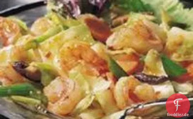 Garnelen mit würziger Knoblauchsauce