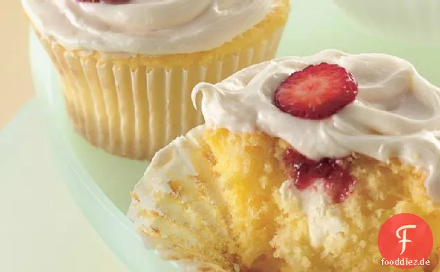 Erdbeer-Frischkäse-Cupcakes