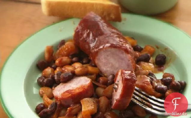 Slow-Cooker Gegrillte Bohnen und polnische Wurst