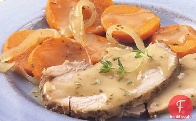 Slow-Cooker Winter Schweinebraten Abendessen