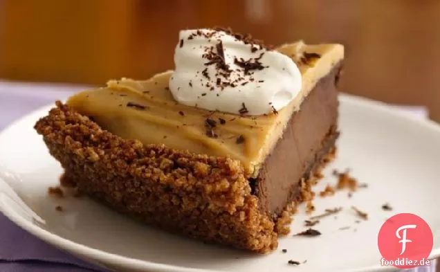 Glutenfreie doppelte Schokolade Erdnussbutter Pudding Pie