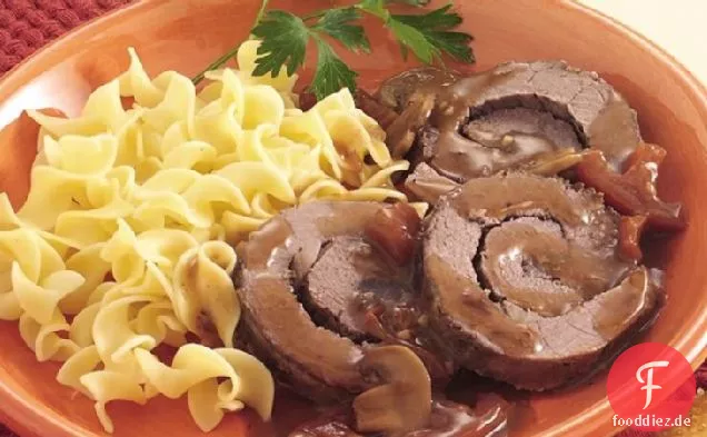 Slow-Cooker italienisches Steak Roll für zwei