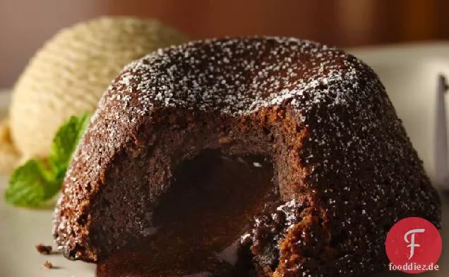 Geschmolzene Schokolade Espresso Kuchen